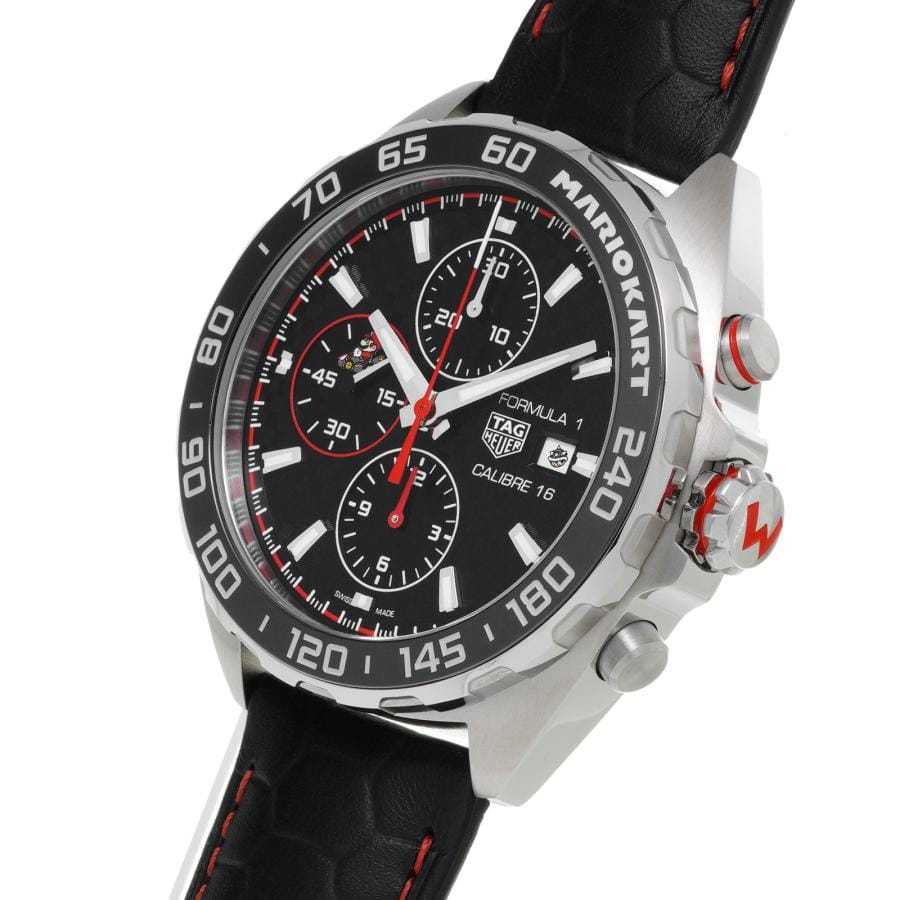 Buy Shop Tag Heuer Formula 1 Mario Kart Chronograph Black Dial Black Leather Strap Watch for Men - CAZ201E.FC6517 USA Online