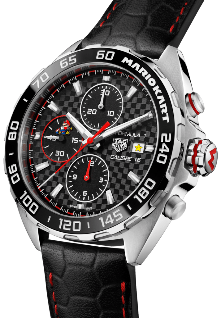 Buy Shop Tag Heuer Formula 1 Mario Kart Chronograph Black Dial Black Leather Strap Watch for Men - CAZ201E.FC6517 USA Online
