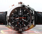 Tag Heuer Formula 1 Mario Kart Chronograph Black Dial Black Leather Strap Watch for Men - CAZ201E.FC6517