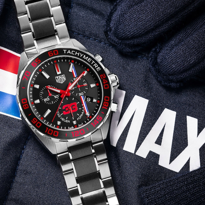 Buy Shop Tag Heuer Formula 1 Max Verstappen Limited Edition Grey Dial Two Tone Steel Strap Watch for Gents - CAZ101U.BA0843 USA Online