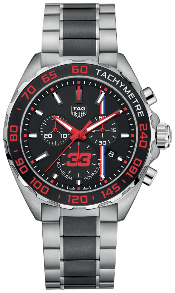 Buy Shop Tag Heuer Formula 1 Max Verstappen Limited Edition Grey Dial Two Tone Steel Strap Watch for Gents - CAZ101U.BA0843 USA Online