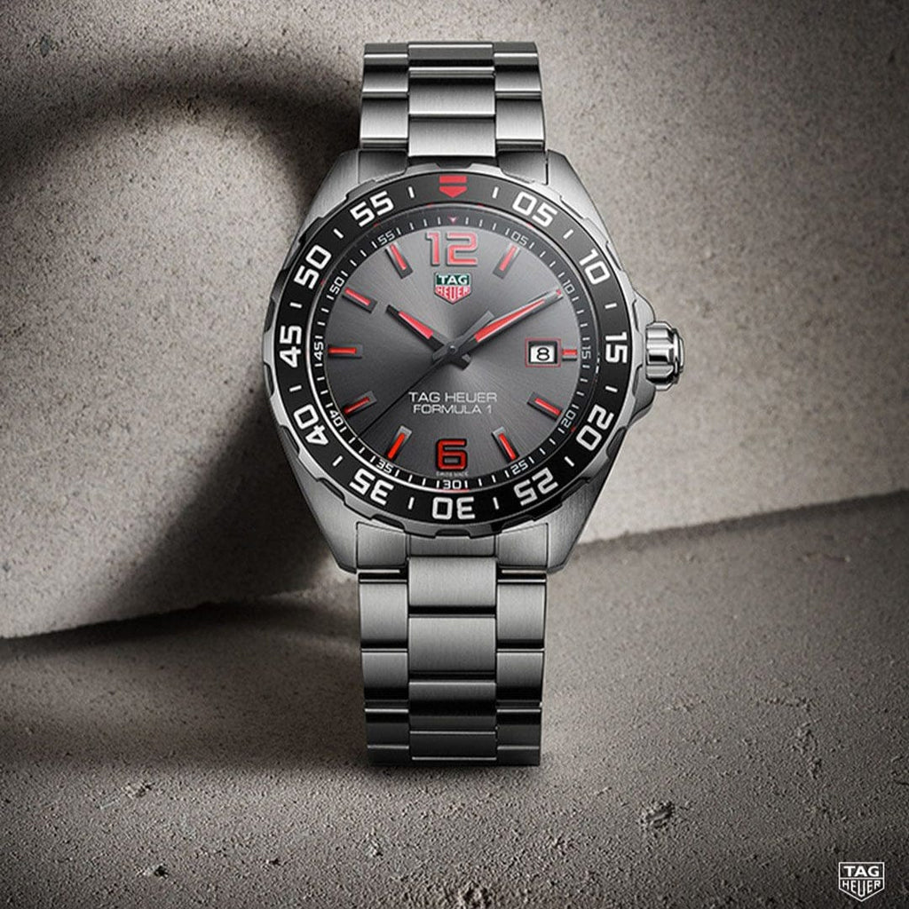 Buy Shop Tag Heuer Formula 1 Quartz Anthracite Dial Silver Steel Strap Watch for Men - WAZ1018.BA0842 USA Online