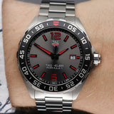 Buy Shop Tag Heuer Formula 1 Quartz Anthracite Dial Silver Steel Strap Watch for Men - WAZ1018.BA0842 USA Online