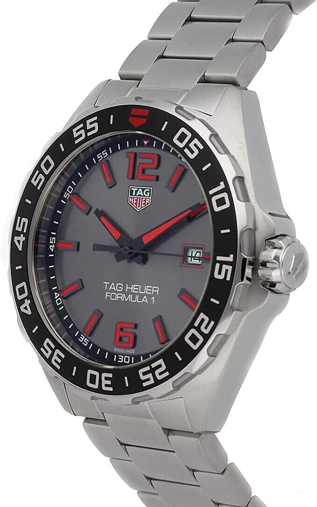 Buy Shop Tag Heuer Formula 1 Quartz Anthracite Dial Silver Steel Strap Watch for Men - WAZ1018.BA0842 USA Online