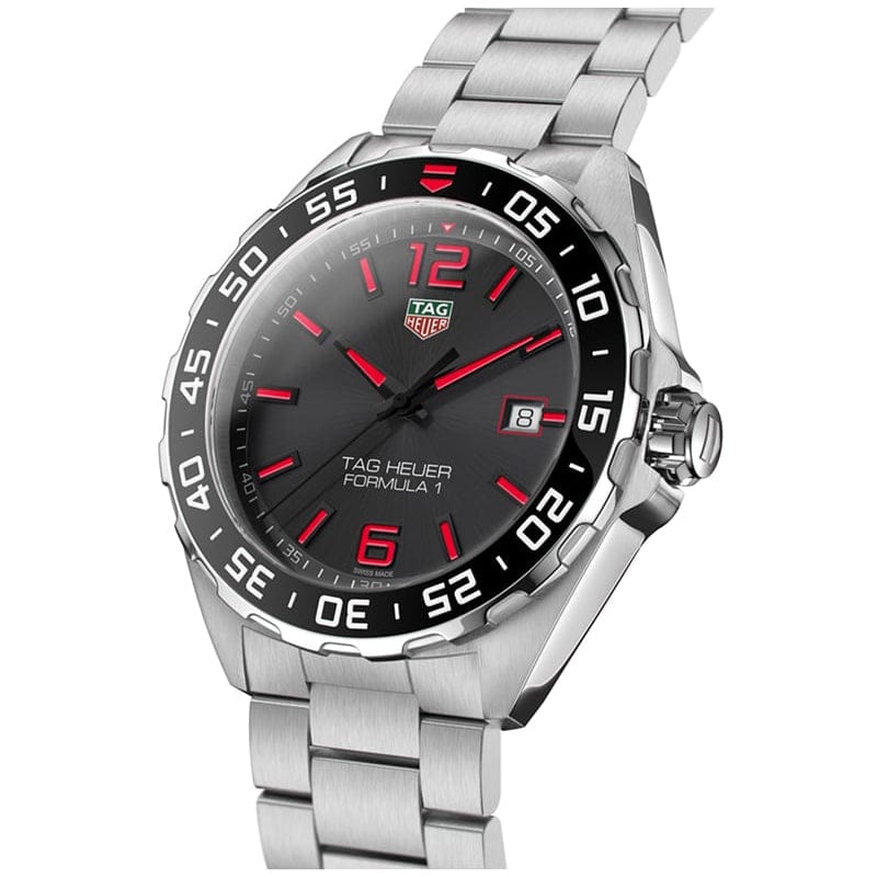 Buy Shop Tag Heuer Formula 1 Quartz Anthracite Dial Silver Steel Strap Watch for Men - WAZ1018.BA0842 USA Online