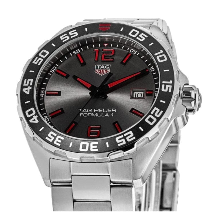 Buy Shop Tag Heuer Formula 1 Quartz Anthracite Dial Silver Steel Strap Watch for Men - WAZ1018.BA0842 USA Online