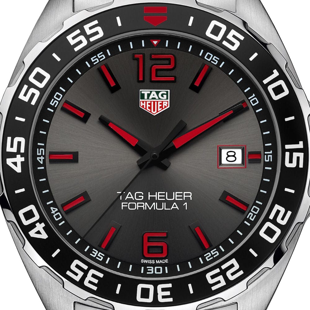 Buy Shop Tag Heuer Formula 1 Quartz Anthracite Dial Silver Steel Strap Watch for Men - WAZ1018.BA0842 USA Online