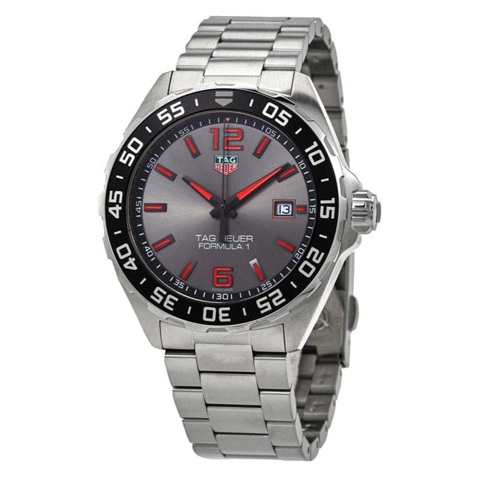 Buy Shop Tag Heuer Formula 1 Quartz Anthracite Dial Silver Steel Strap Watch for Men - WAZ1018.BA0842 USA Online