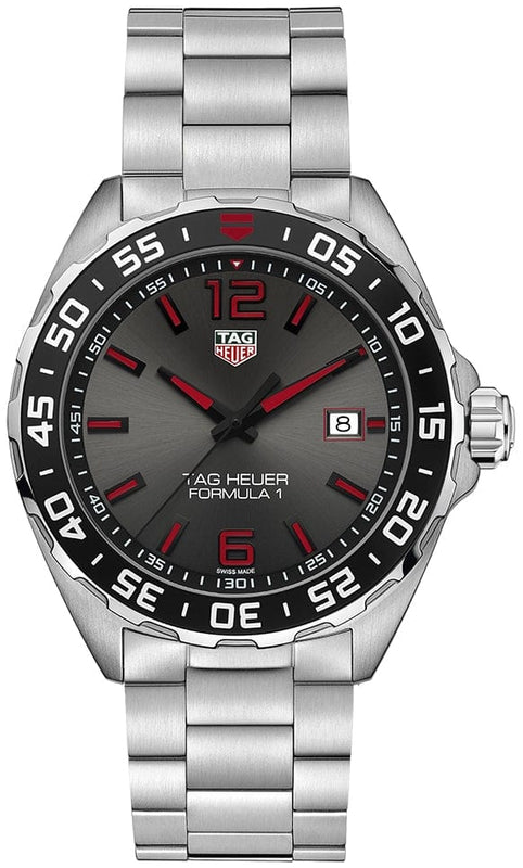 Buy Shop Tag Heuer Formula 1 Quartz Anthracite Dial Silver Steel Strap Watch for Men - WAZ1018.BA0842 USA Online