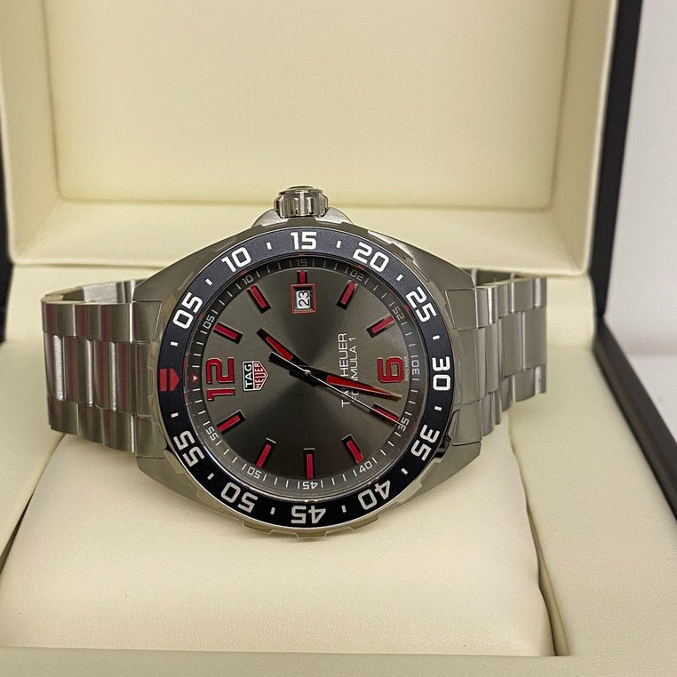 Tag Heuer Formula 1 Quartz Anthracite Dial Silver Steel Strap Watch for Men - WAZ1018.BA0842