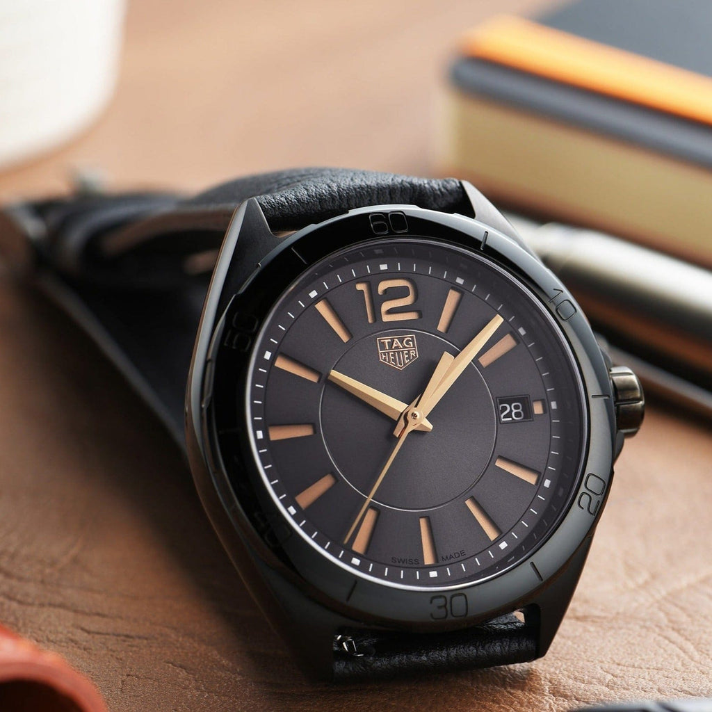 Buy Shop Tag Heuer Formula 1 Quartz Black Dial Black Leather Strap Watch for Women - WBJ1314.FC8230 USA Online