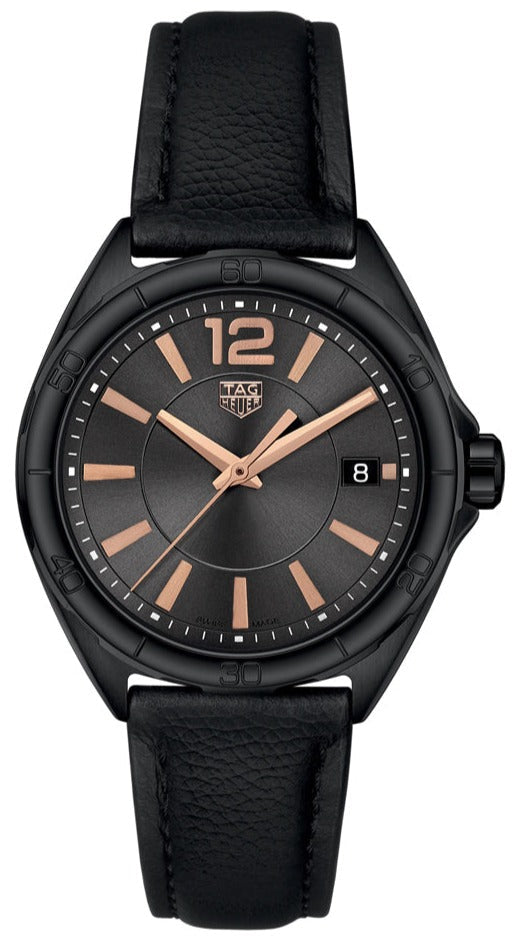 Buy Shop Tag Heuer Formula 1 Quartz Black Dial Black Leather Strap Watch for Women - WBJ1314.FC8230 USA Online