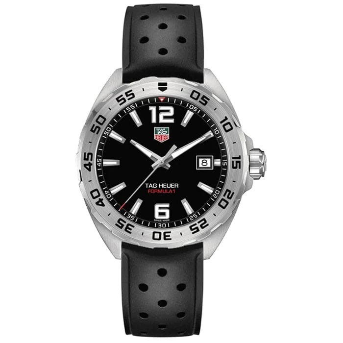 Buy Shop Tag Heuer Formula 1 Quartz Black Dial Black Rubber Strap Watch for Men - WAZ1112.FT8023 USA Online