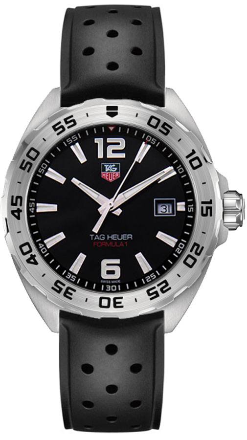 Buy Shop Tag Heuer Formula 1 Quartz Black Dial Black Rubber Strap Watch for Men - WAZ1112.FT8023 USA Online