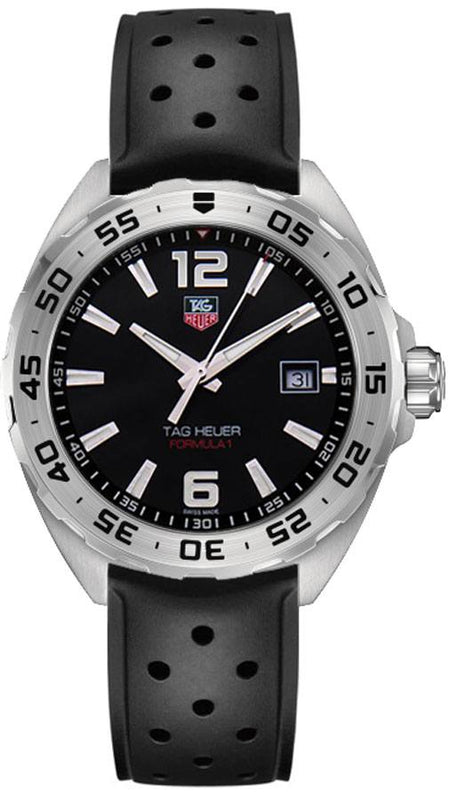 Buy Shop Tag Heuer Formula 1 Quartz Black Dial Black Rubber Strap Watch for Men - WAZ1112.FT8023 USA Online