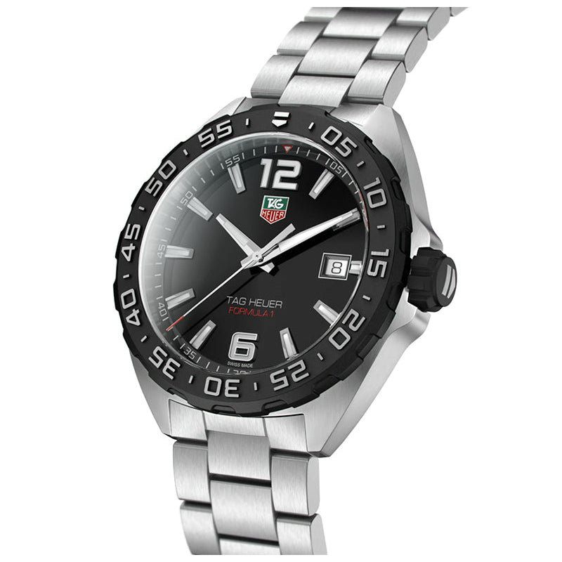 Buy Shop Tag Heuer Formula 1 Quartz Black Dial Silver Steel Strap Watch for Men - WAZ1110.BA0875 USA Online