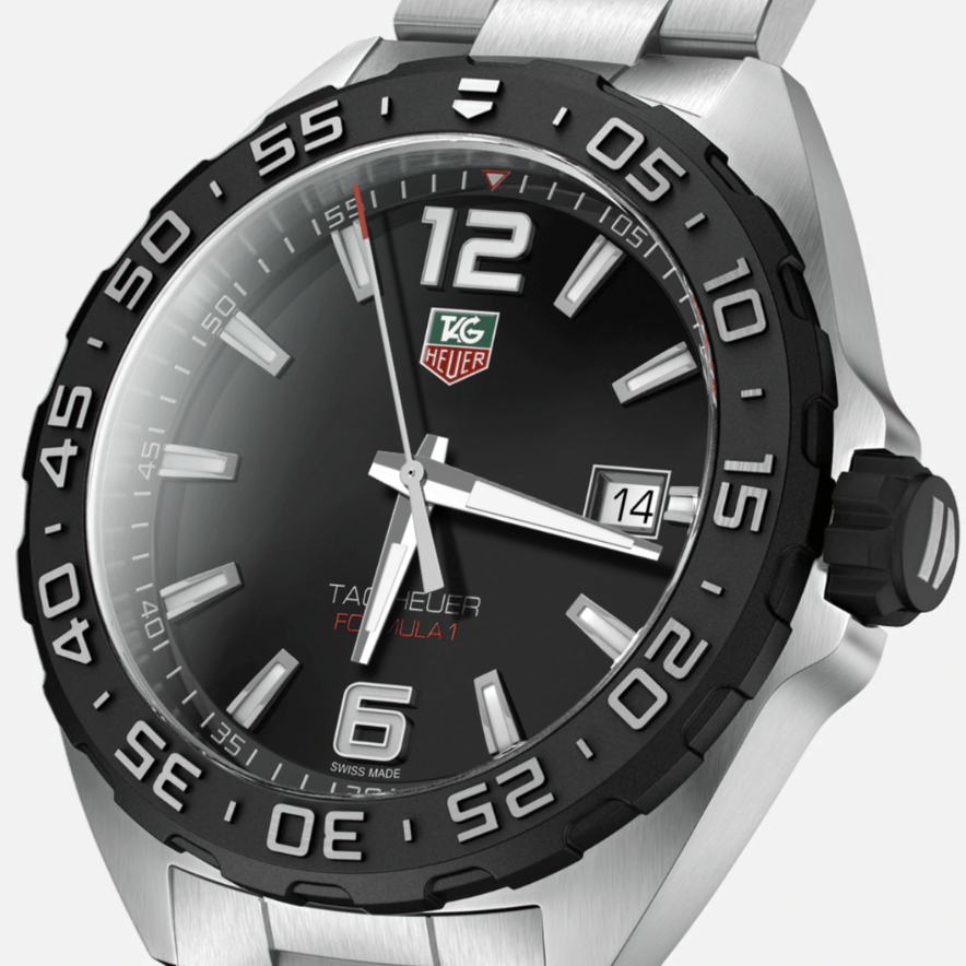 Buy Shop Tag Heuer Formula 1 Quartz Black Dial Silver Steel Strap Watch for Men - WAZ1110.BA0875 USA Online