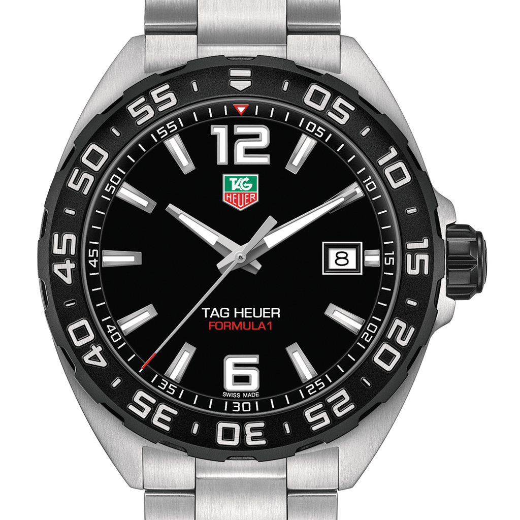 Buy Shop Tag Heuer Formula 1 Quartz Black Dial Silver Steel Strap Watch for Men - WAZ1110.BA0875 USA Online