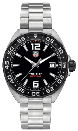 Buy Shop Tag Heuer Formula 1 Quartz Black Dial Silver Steel Strap Watch for Men - WAZ1110.BA0875 USA Online