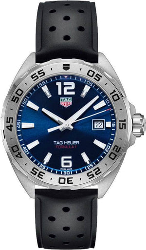Buy Shop Tag Heuer Formula 1 Quartz Blue Dial Black Rubber Strap Watch for Men - WAZ1118.FT8023 USA Online
