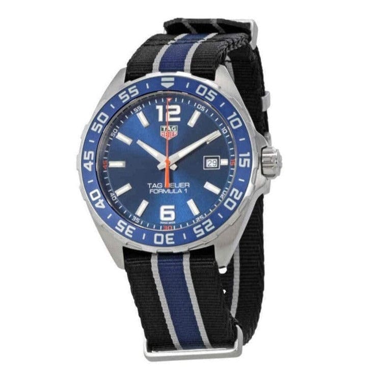 Buy Shop Tag Heuer Formula 1 Quartz Blue Dial Two Tone NATO Strap Watch for Men - WAZ1010.FC8197 USA Online