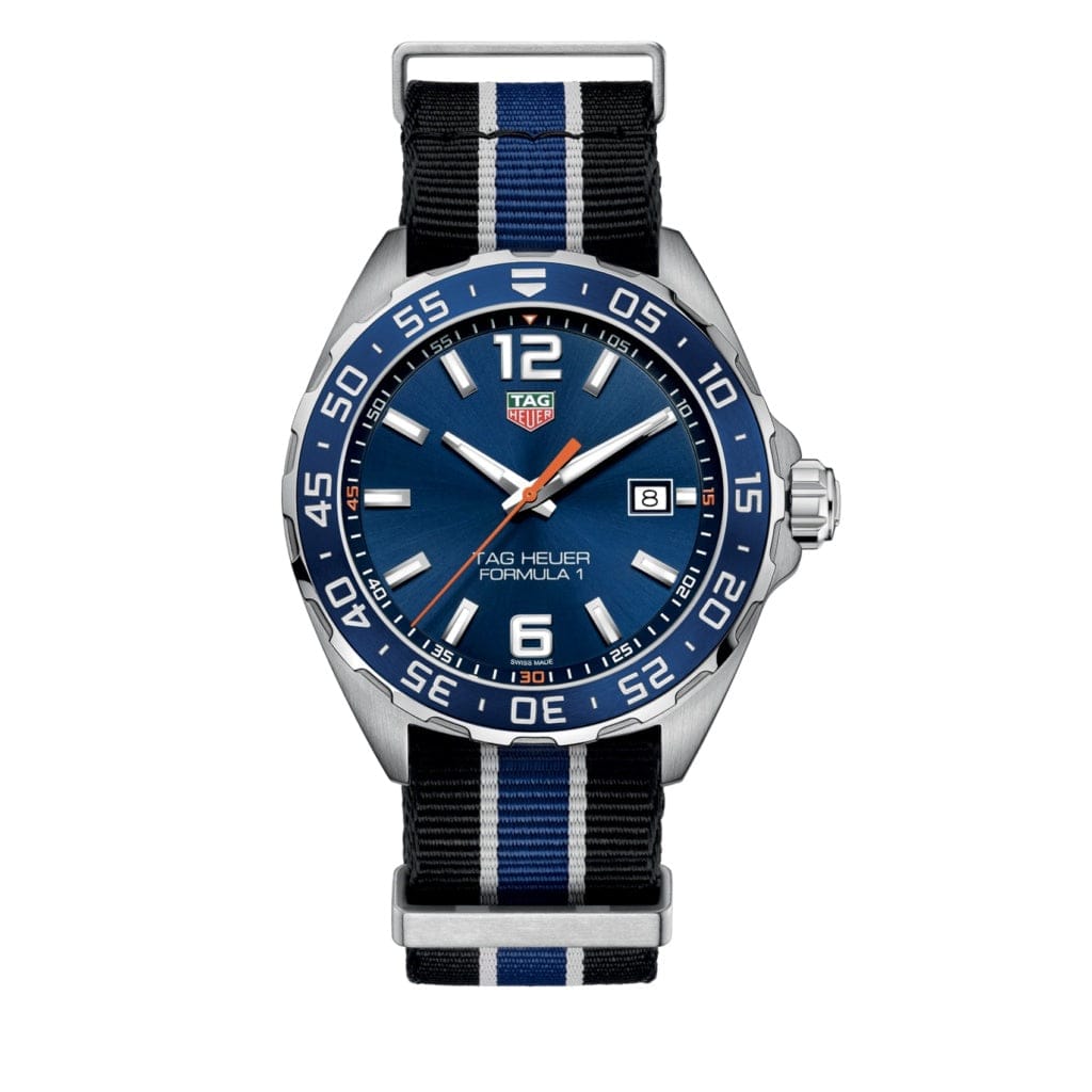 Buy Shop Tag Heuer Formula 1 Quartz Blue Dial Two Tone NATO Strap Watch for Men - WAZ1010.FC8197 USA Online