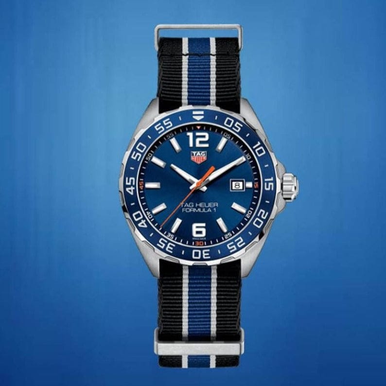 Buy Shop Tag Heuer Formula 1 Quartz Blue Dial Two Tone NATO Strap Watch for Men - WAZ1010.FC8197 USA Online