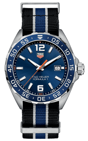 Buy Shop Tag Heuer Formula 1 Quartz Blue Dial Two Tone NATO Strap Watch for Men - WAZ1010.FC8197 USA Online