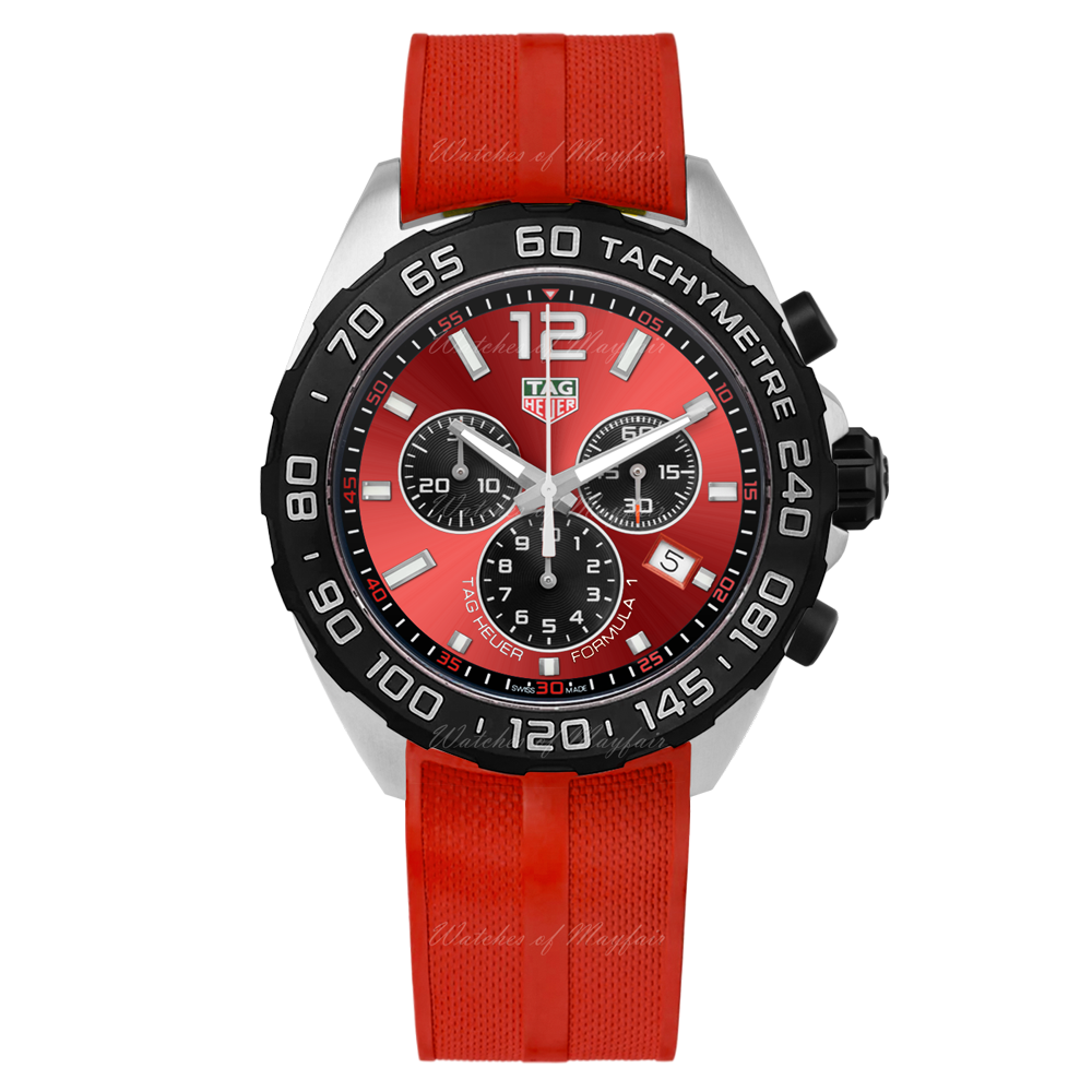 Buy Shop Tag Heuer Formula 1 Chronograph Red Dial Red Rubber Strap Watch for Men - CAZ101AN.FT8055 USA Online