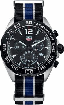 Buy Shop Tag Heuer Formula 1 Quartz Chronograph Black Dial Two Tone NATO Strap Watch for Men - CAZ1010.FC8197 USA Online