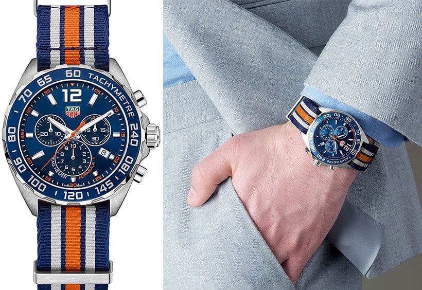 Buy Shop Tag Heuer Formula 1 Quartz Chronograph Blue Dial Two Tone NATO Strap Watch for Men - CAZ1010.FC8196 USA Online