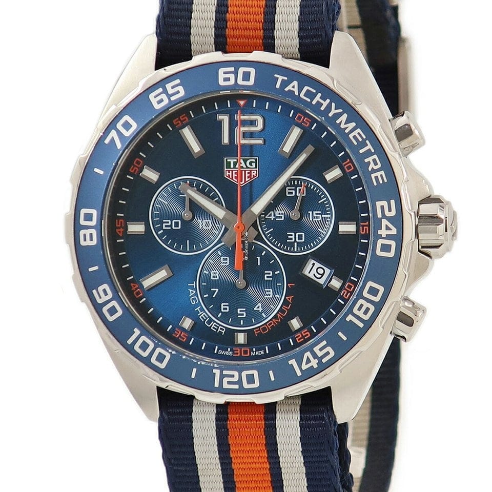 Buy Shop Tag Heuer Formula 1 Quartz Chronograph Blue Dial Two Tone NATO Strap Watch for Men - CAZ1010.FC8196 USA Online