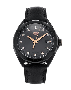 Buy Shop Tag Heuer Formula 1 Quartz Diamonds Black Dial Black Leather Strap Watch for Women - WBJ1317.FC8230 USA Online