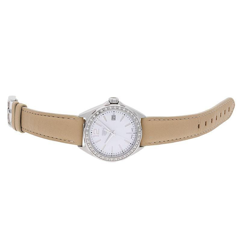 Buy Shop Tag Heuer Formula 1 Quartz Diamonds Mother of Pearl Dial Beige Leather Strap Watch for Women - WBJ131A.FC8254 USA Online