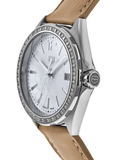 Buy Shop Tag Heuer Formula 1 Quartz Diamonds Mother of Pearl Dial Beige Leather Strap Watch for Women - WBJ131A.FC8254 USA Online