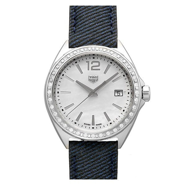 Buy Shop Tag Heuer Formula 1 Quartz Diamonds Mother of Pearl Dial Blue Leather Strap Watch for Women - WBJ131A.FC8251 USA Online