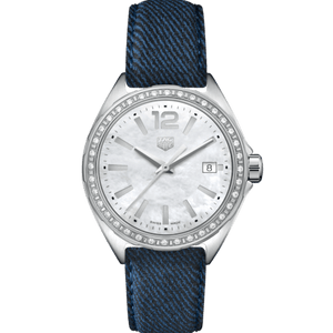 Buy Shop Tag Heuer Formula 1 Quartz Diamonds Mother of Pearl Dial Blue Leather Strap Watch for Women - WBJ131A.FC8251 USA Online