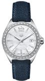 Buy Shop Tag Heuer Formula 1 Quartz Diamonds Mother of Pearl Dial Blue Leather Strap Watch for Women - WBJ131A.FC8251 USA Online