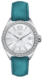 Buy Shop Tag Heuer Formula 1 Quartz Diamonds Mother of Pearl Dial Blue Leather Strap Watch for Women - WBJ131A.FC8256 USA Online