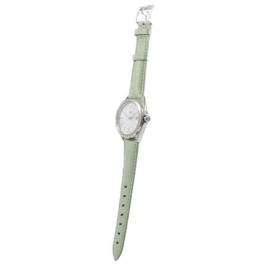 Buy Shop Tag Heuer Formula 1 Quartz Diamonds Mother of Pearl Dial Green Leather Strap Watch for Women - WBJ131A.FC8249 USA Online