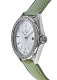 Buy Shop Tag Heuer Formula 1 Quartz Diamonds Mother of Pearl Dial Green Leather Strap Watch for Women - WBJ131A.FC8249 USA Online