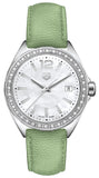 Buy Shop Tag Heuer Formula 1 Quartz Diamonds Mother of Pearl Dial Green Leather Strap Watch for Women - WBJ131A.FC8249 USA Online