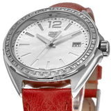 Buy Shop Tag Heuer Formula 1 Quartz Diamonds Mother of Pearl Dial Orange Leather Strap Watch for Women - WBJ131A.FC8250 USA Online