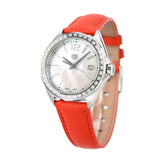 Buy Shop Tag Heuer Formula 1 Quartz Diamonds Mother of Pearl Dial Orange Leather Strap Watch for Women - WBJ131A.FC8250 USA Online