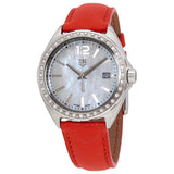 Buy Shop Tag Heuer Formula 1 Quartz Diamonds Mother of Pearl Dial Orange Leather Strap Watch for Women - WBJ131A.FC8250 USA Online
