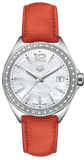Buy Shop Tag Heuer Formula 1 Quartz Diamonds Mother of Pearl Dial Orange Leather Strap Watch for Women - WBJ131A.FC8250 USA Online