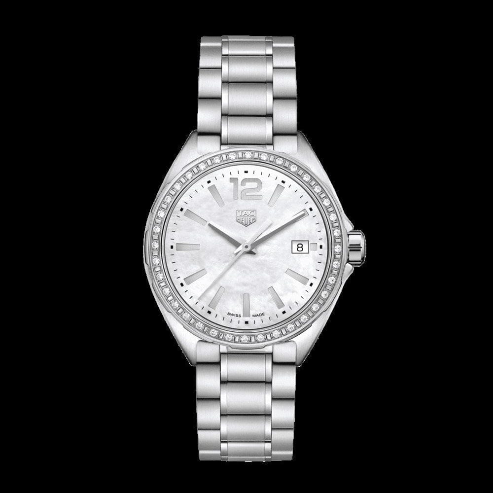 Buy Shop Tag Heuer Formula 1 Quartz Diamonds Mother of Pearl Dial Silver Steel Strap Watch for Women - WBJ131A.BA0666 USA Online