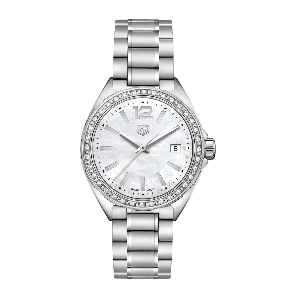 Buy Shop Tag Heuer Formula 1 Quartz Diamonds Mother of Pearl Dial Silver Steel Strap Watch for Women - WBJ131A.BA0666 USA Online