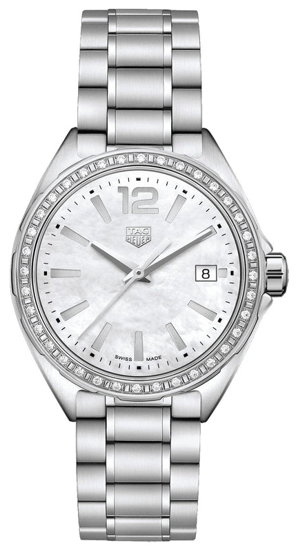 Buy Shop Tag Heuer Formula 1 Quartz Diamonds Mother of Pearl Dial Silver Steel Strap Watch for Women - WBJ131A.BA0666 USA Online