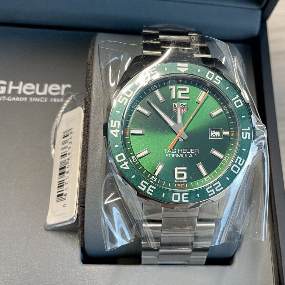 Buy Shop Tag Heuer Formula 1 Quartz Green Dial Silver Steel Strap Watch for Men - WAZ1017.BA0842 USA Online